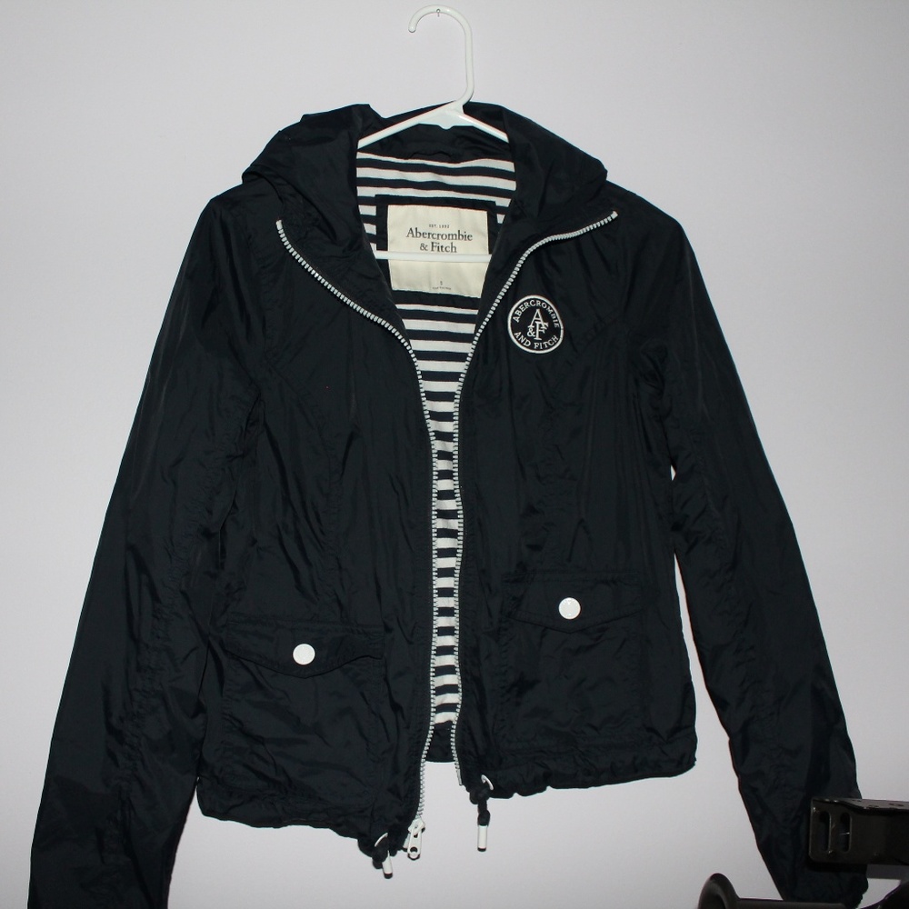 Navy Blue Abercrombie and Fitch Rain/Wind Jacket
